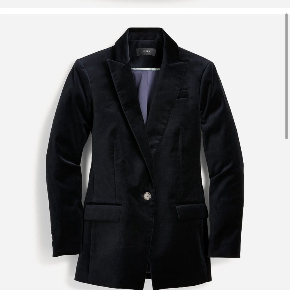 J. CREW Willa Blazer in Stretch Velvet Black size 2 - Picture 6 of 13